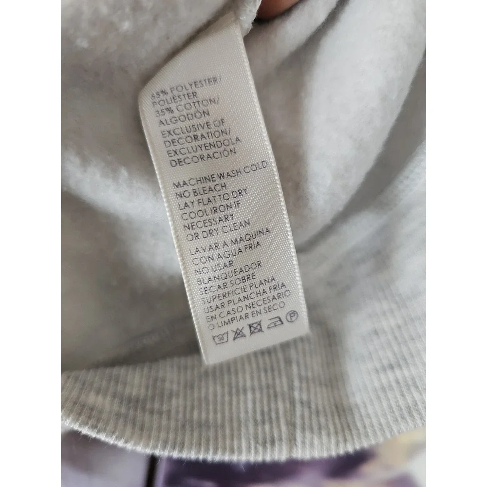 REBECCA MINKOFF Women's Cold Shoulder Floral Embroider Gray Pullover Sweater M/L